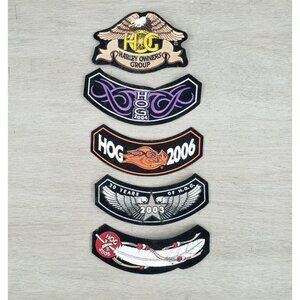 Vintage Lot Of 5 Harley Davidson Motorcycle Biker Hog Eagle Wings Patches